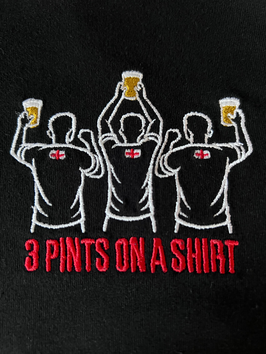 3 Pints On A Shirt Embroidered T-Shirt
