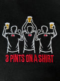 3 Pints On A Shirt Embroidered T-Shirt