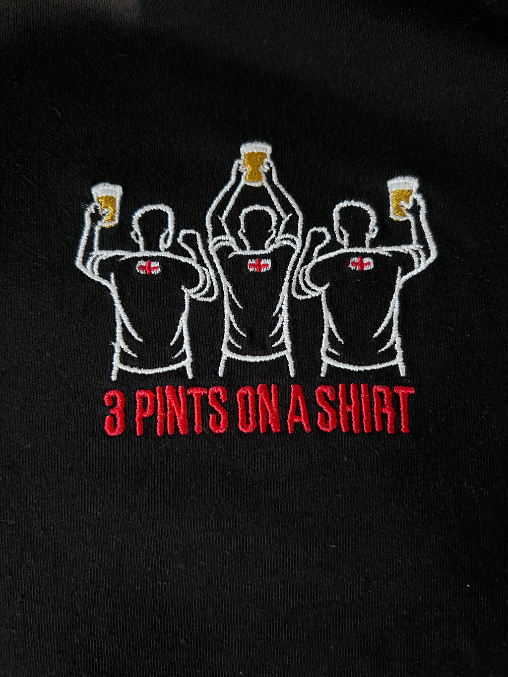3 Pints On A Shirt Embroidered T-Shirt